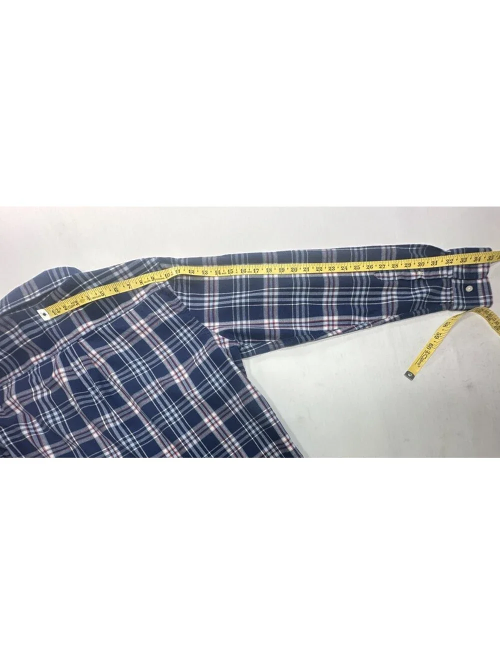 Banana Republic 100% Cotton Plaid Button Up Blue Mens L